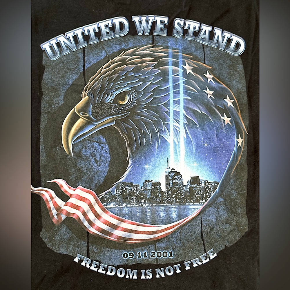 Vintage 9 11 Commemorative United We Stand Graphic Gildan Ultra Cotton Shirt 4X